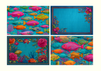 Nautical fish disposable paper placemat for seafood dinners and summer entertaining