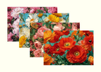 Romantic floral disposable paper placemat detail for weddings and bridal showers