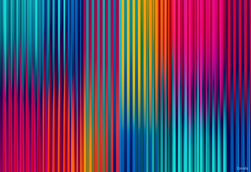 Mosaico placemat design — vertical gradient color-field lines, flat view
